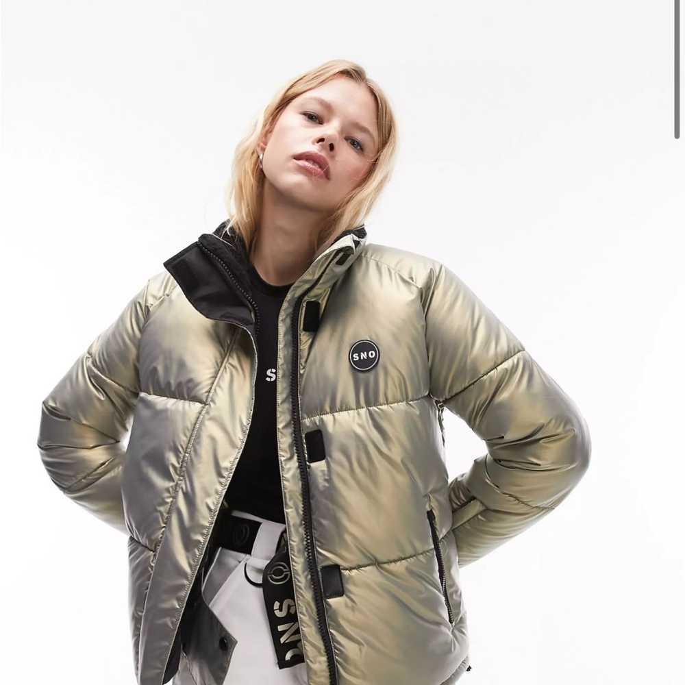 Topshop Sno Gold Puffer Jacker